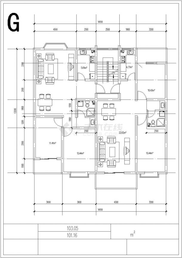宿迁市万福苑小区经典热门平面户型设计CAD图纸（共九张）-图二