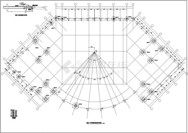 框架结构学校食堂结构钢结构CAD施工图-图二