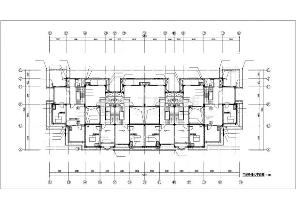 苏州市西山枫林小区1300平米三层框架结构住宅楼给排水设计CAD图纸-图一