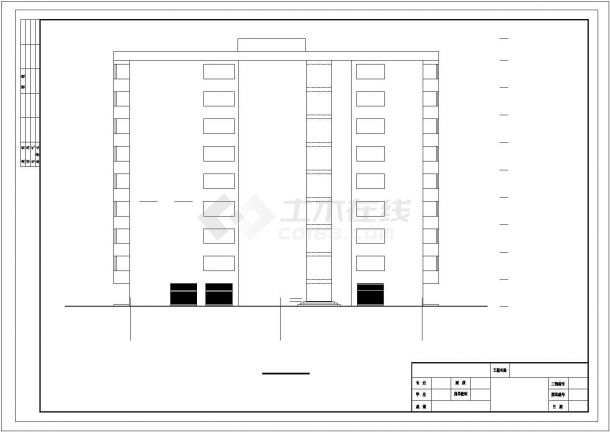 某九层框架结构CAD完整节点住宅楼北立面图-图一
