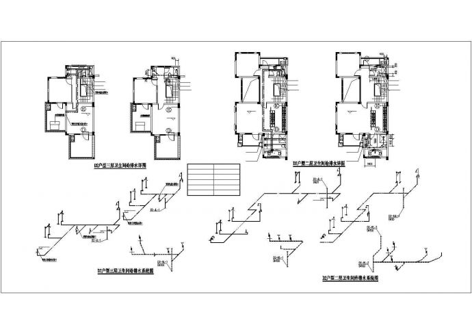 某小区500平米三层两户并联式住宅楼给排水设计CAD图纸（含地下1层）_图1