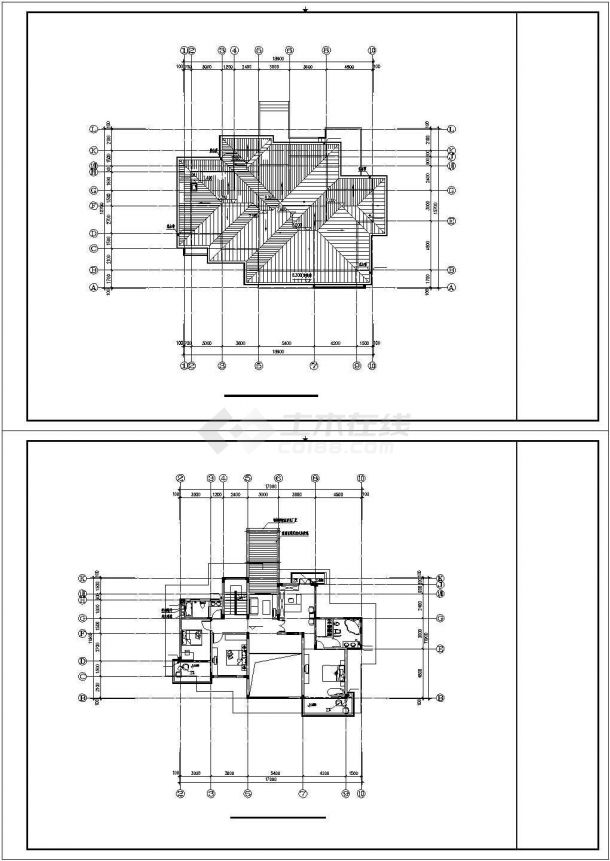 515平米2层框架结构单体别墅平面给排水设计CAD图纸（带地下室）-图一