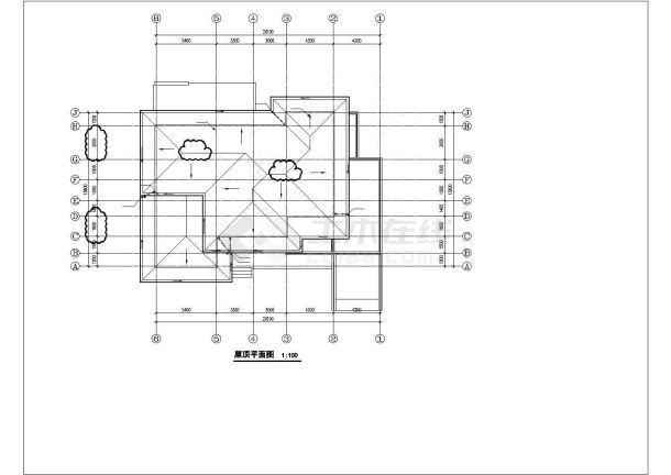 338+337平米两栋2层框架别墅平面给排水设计CAD图纸（含地下室）-图一