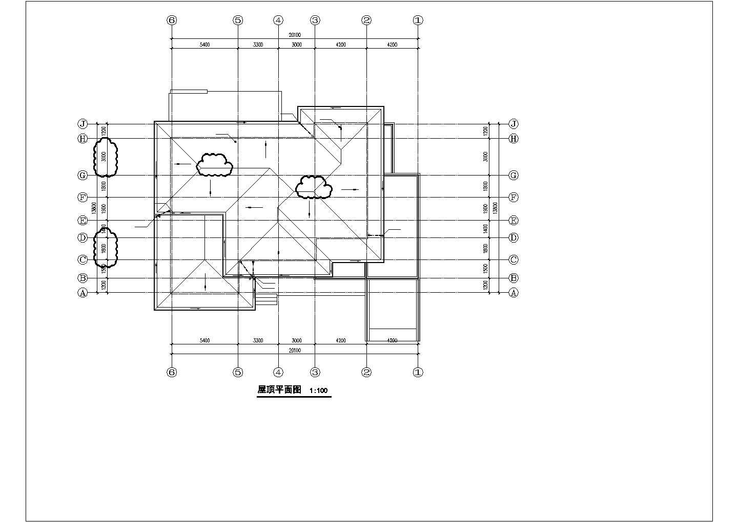 338+337平米两栋2层框架别墅平面给排水设计CAD图纸（含地下室）
