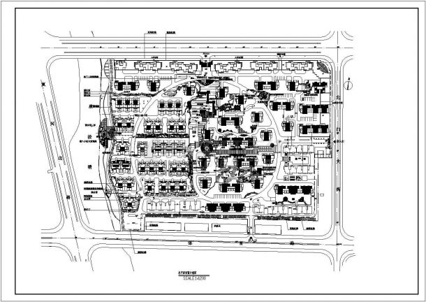 某现代高档居民小区规划设计cad施工总平面图纸-图一