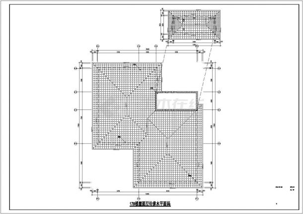 460平米两层框架结构独栋别墅平面给排水设计CAD图纸（含地下2层）-图一