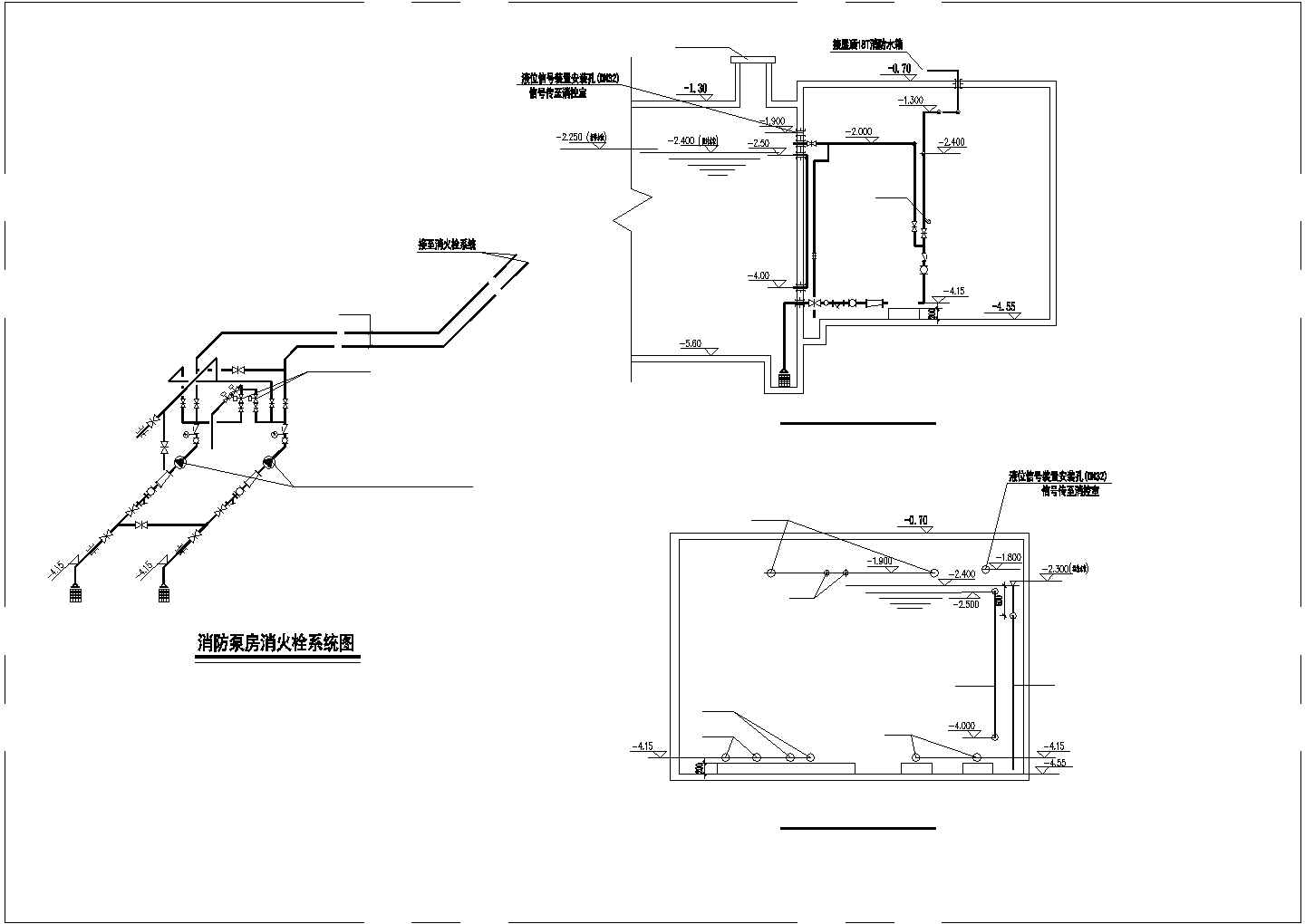 北京某小区6500平米地下停车库平面给排水+喷淋设计CAD图纸