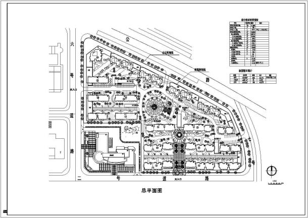 江河小区规划设计施工CAD图-图一