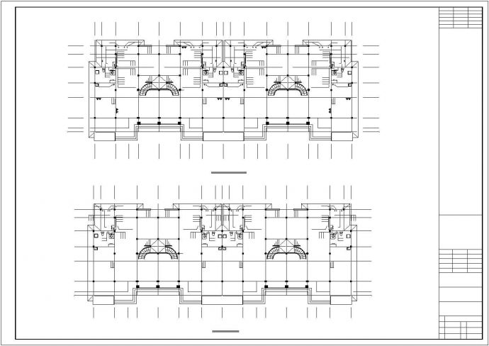邯郸市某别墅区1400平米3层框架结构四拼式别墅给排水设计CAD图纸_图1