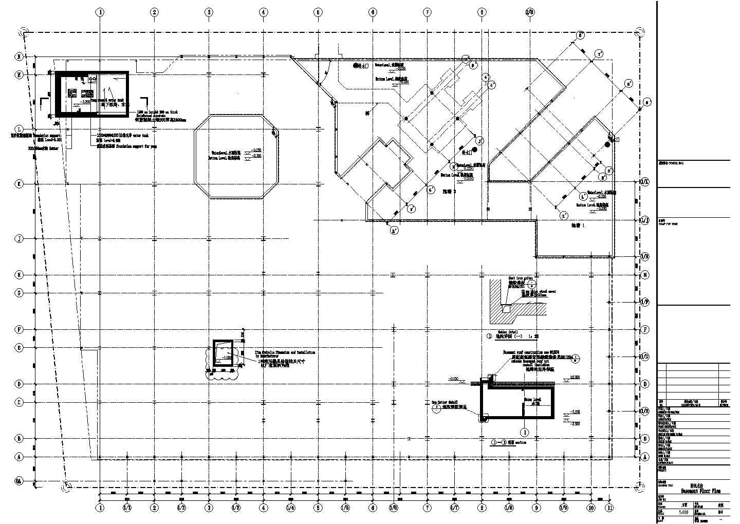 某2241.86平米展览展馆建筑方案设计图地下室CAD平面图