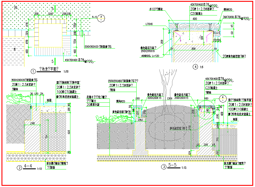 某空中花园CAD设计节点全套工程全套树池