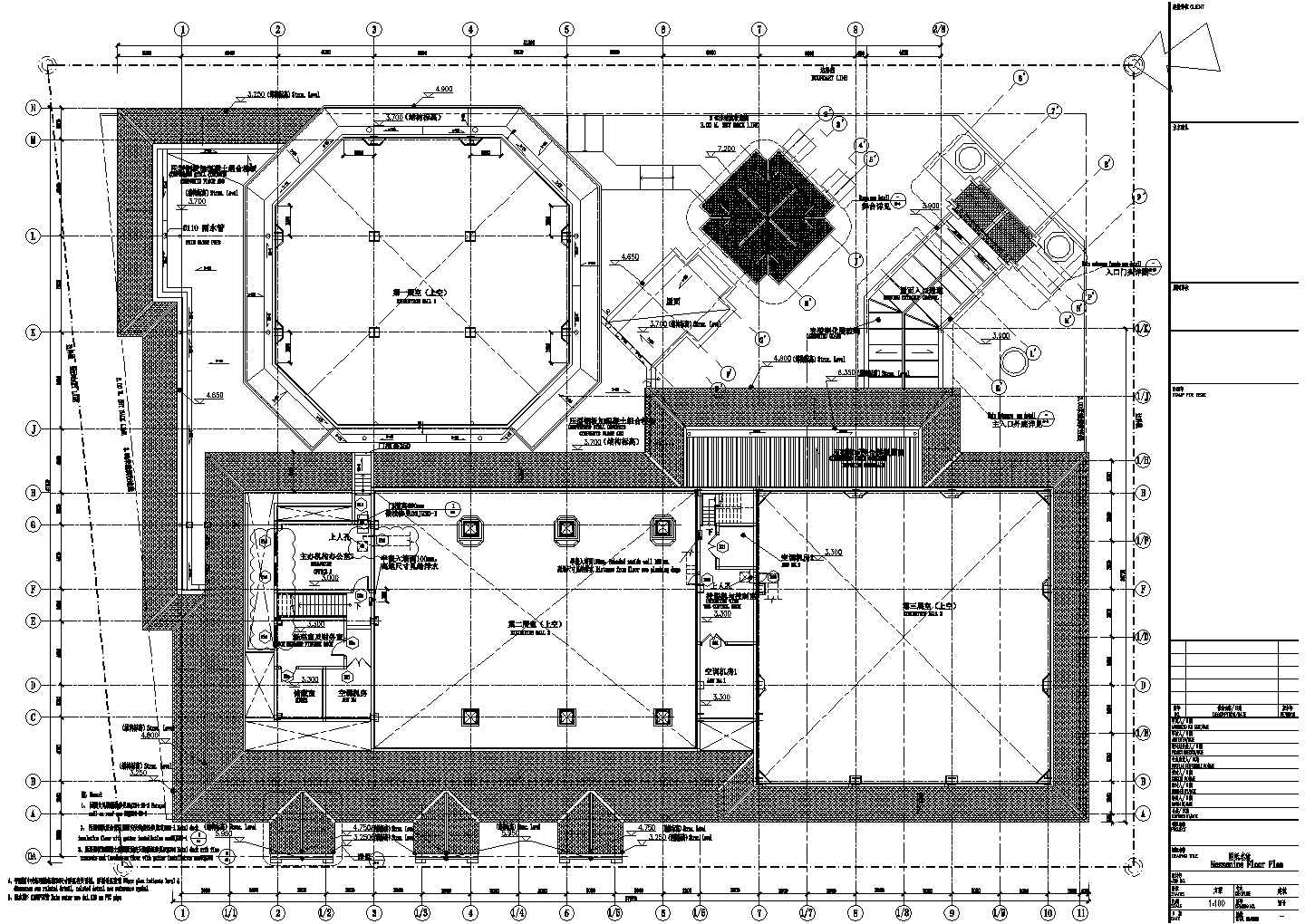 某展览展馆建筑方案CAD完整构造设计图夹层平面图