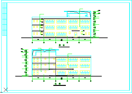 建筑图-3层饭店建筑方案cad设计图纸-图一