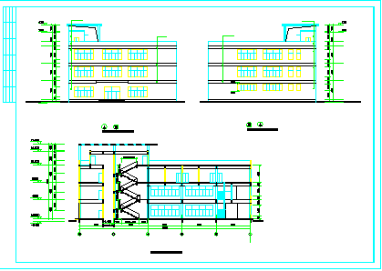 建筑图-3层饭店建筑方案cad设计图纸-图二