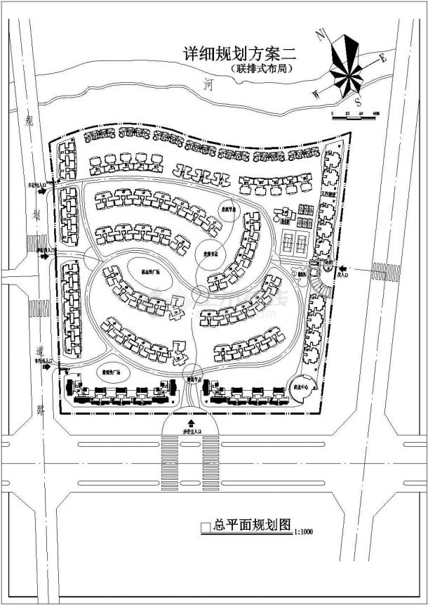 联排式小区规划设计施工CAD图-图一
