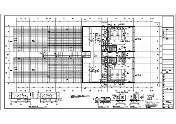 某长126米 宽60米 地下1地上3层17033.19平米战役纪念馆单体CAD建筑施工图纪念馆屋面层(18.0m标高处)平面图-图一