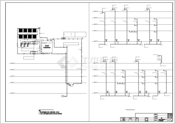 成都市某中学新建食堂内部全套食堂水系统设计CAD图纸-图二