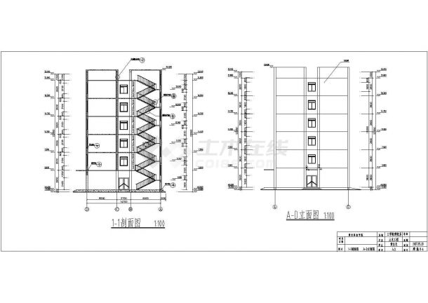 6138.76平米六层框架综合办公楼建筑施工cad图，共八张-图二