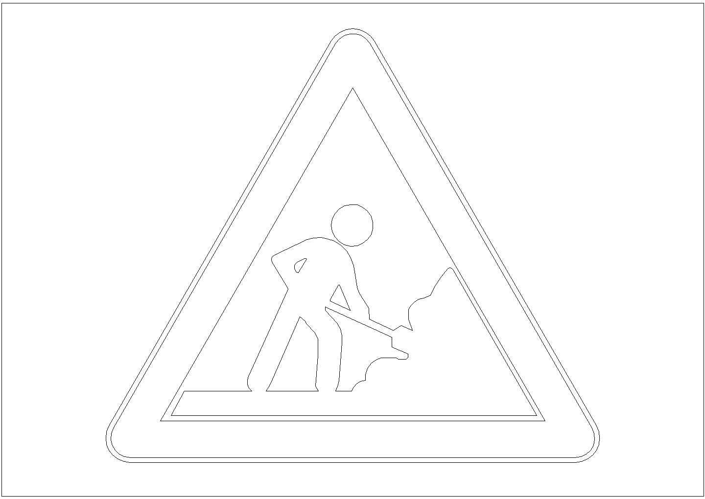 某警告标志CAD详细完整构造图