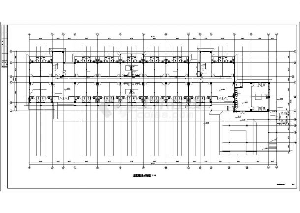 某高校6000平米6层框架结构教师宿舍楼平面给排水消防设计CAD图纸-图一
