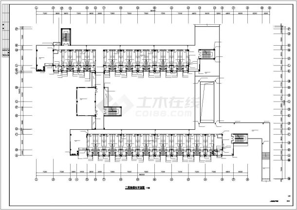 8400平米5层框架结构学生公寓楼全套平面给排水设计CAD图纸-图二