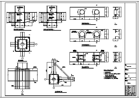 某钢框架通用节点构造设计cad图纸_图1