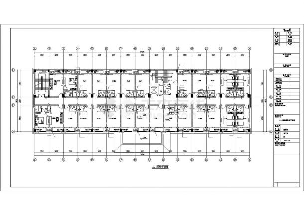 5060平米五层框架结构宿舍楼给排水设计CAD图纸（含架空层）-图一