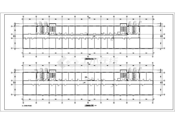 兰州市某兵营六栋4层框架结构战士宿舍楼全套给排水设计CAD图纸-图二