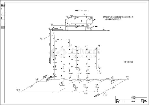 长48.6米宽36米6层L型县级医院病房综合楼给排水施工图-图一