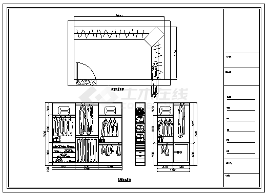 最新通用的衣柜设计cad图(含74套设计图)-图一