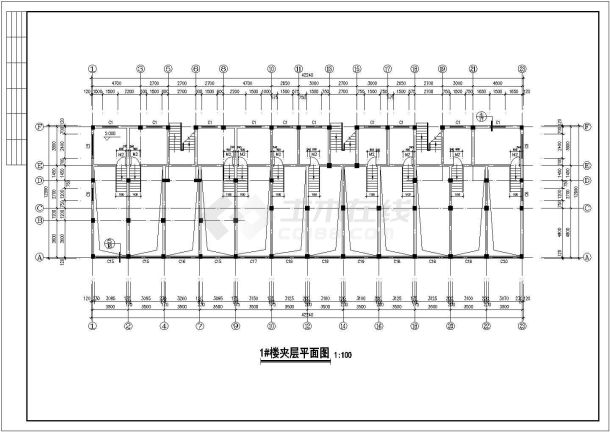 某地带阁楼住宅建筑施工CAD图-图一