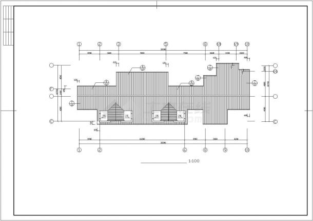 某地带跃层、带屋顶窗住宅建筑施工CAD图-图二