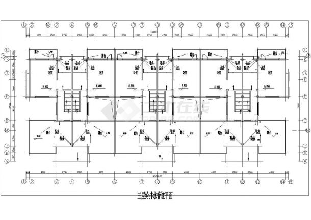 【广东】某地大型可下载的3层6户联排别墅给排水施工图-图二