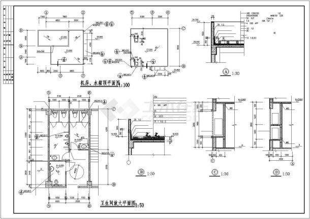 4340平米六层框架结构办公楼建筑设计图纸（含设计说明）-图二