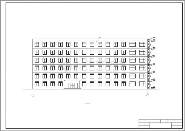 5143.67平米六层框架办公楼建筑施工cad图纸-图一