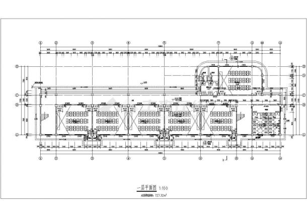 湖州市某小学2970平米4层框架结构教学楼建筑CAD设计图纸-图一
