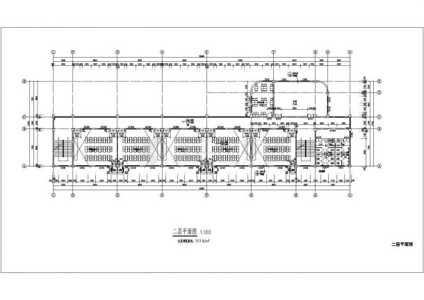 湖州市某小学2970平米4层框架结构教学楼建筑CAD设计图纸-图二