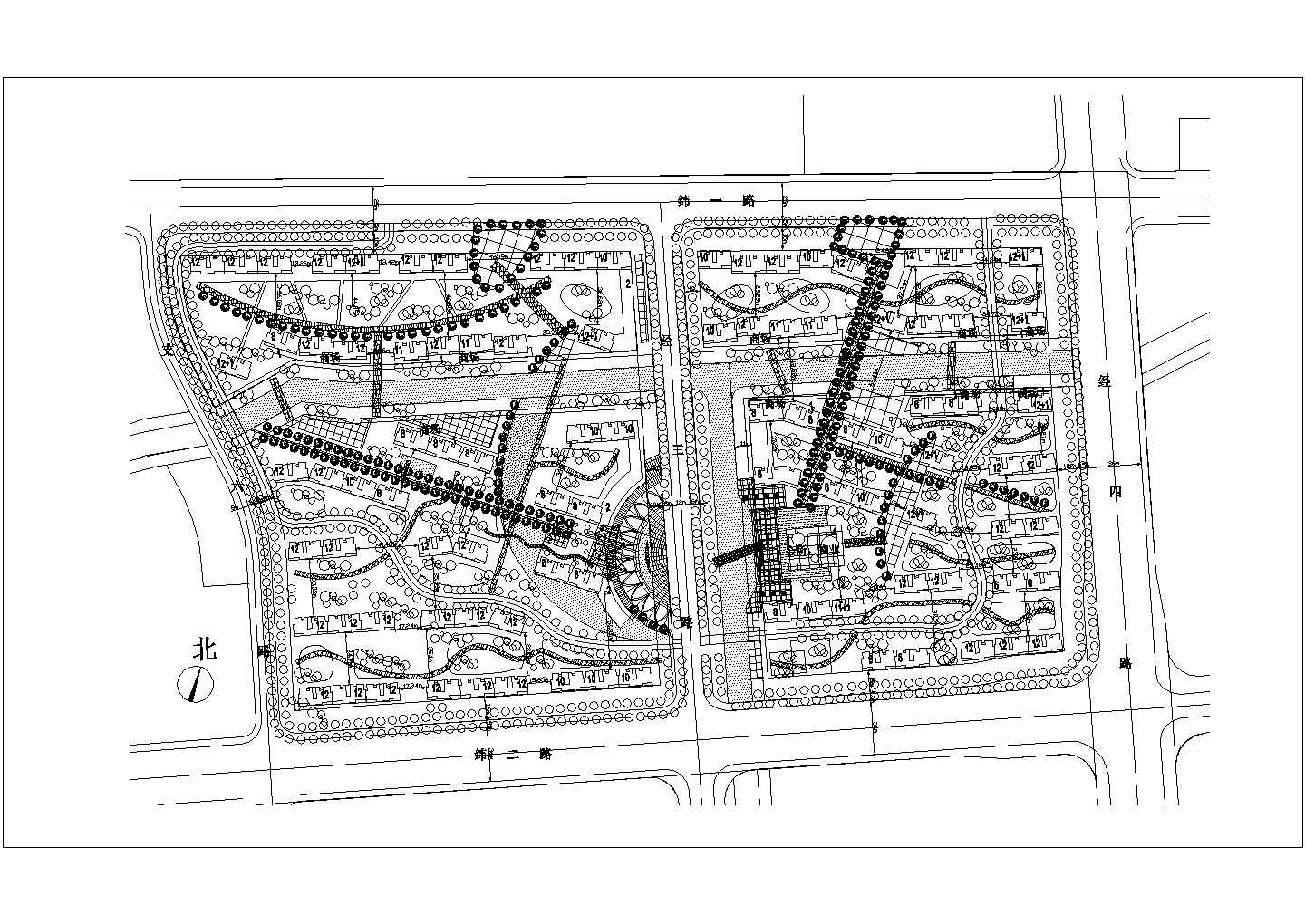 某欧式住宅小区规划施工图