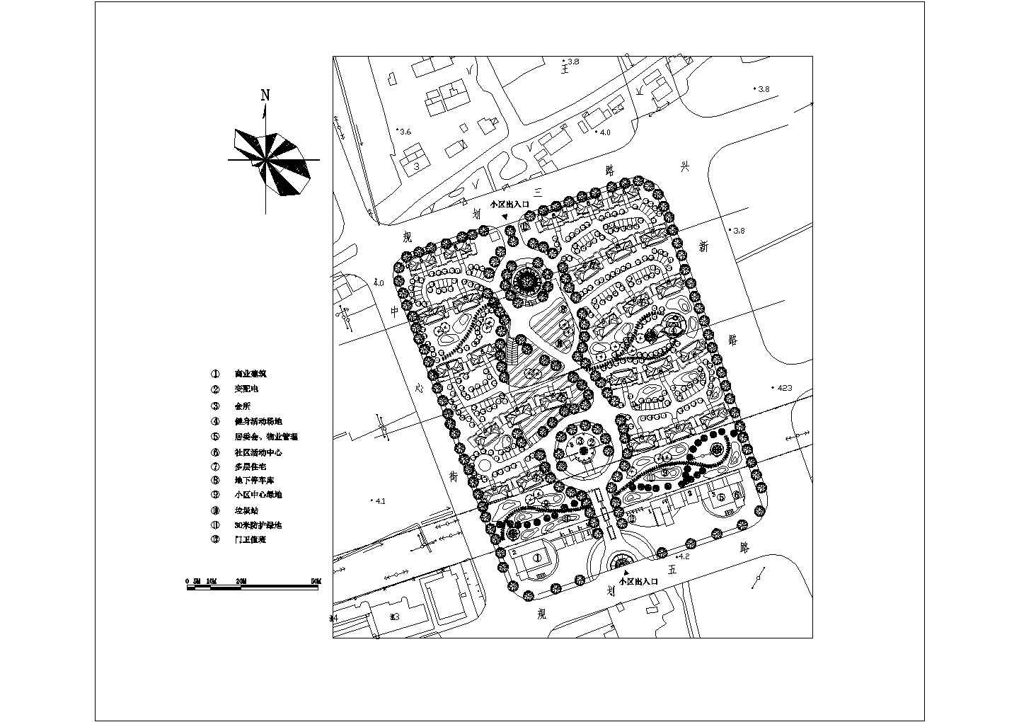 上海金山小区规划设计施工图