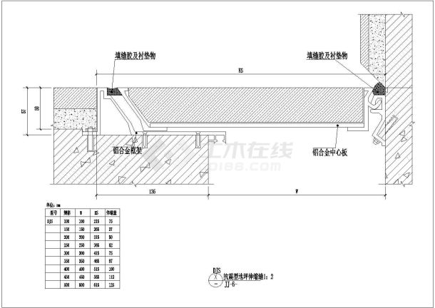 某抗震型地坪伸缩缝CAD大样图-图一