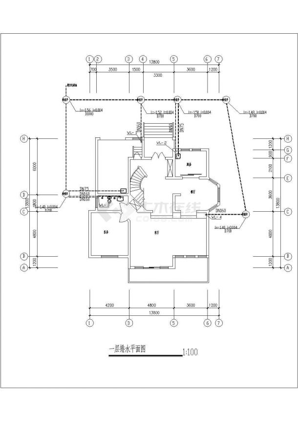 【上海】某2层豪华大别墅给排水施工图-图一