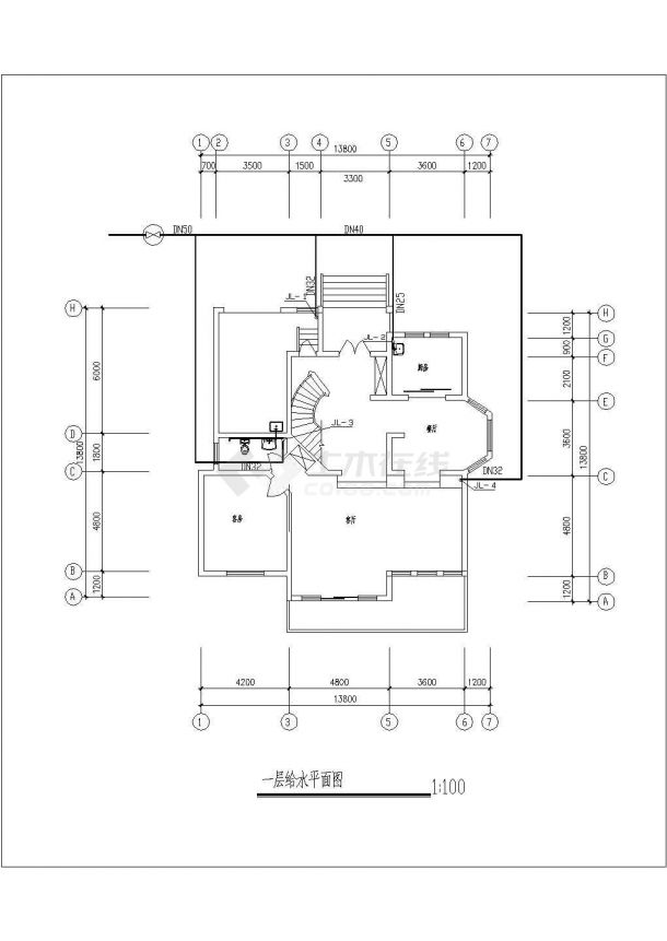 【上海】某2层豪华大别墅给排水施工图-图二