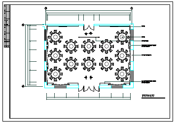 某酒店餐厅室内装修cad施工设计图纸