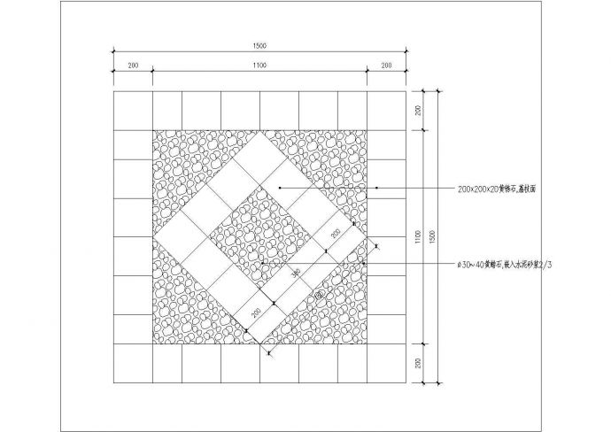某铺装CAD构造详细平面设计图_图1