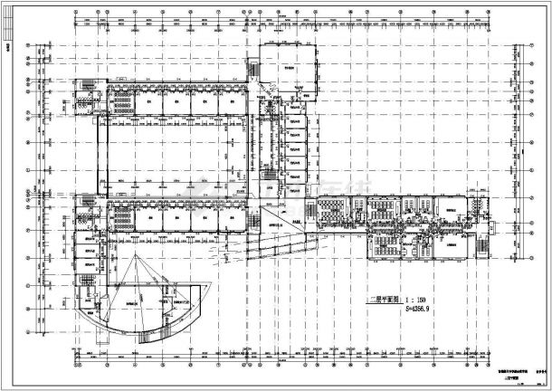 学校设计_四层航天中学综合教学楼建施CAD图-图二