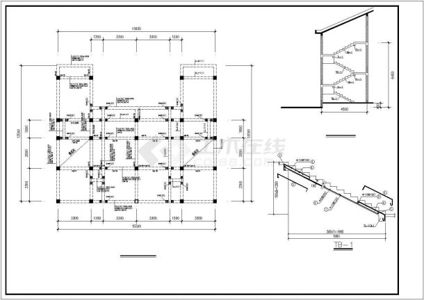 某村镇二层半新农村框架结构别墅设计全套CAD图（含效果图、方案说明）-图二