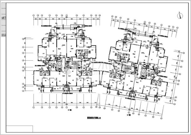 杭州市湖山家园小区14层框架结构住宅楼给排水设计CAD图纸-图二