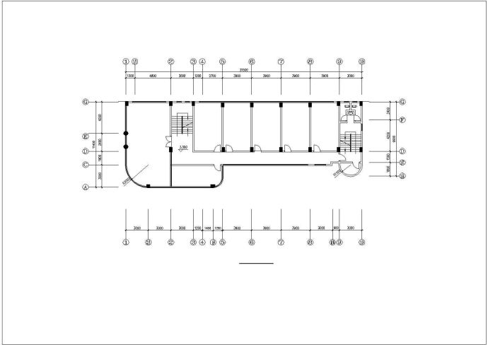 8层简单小型办公楼建筑平面图，共七张_图1