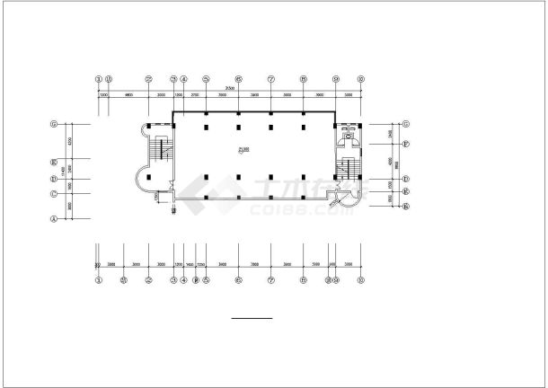 8层简单小型办公楼建筑平面图，共七张-图二