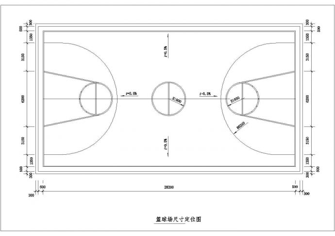 某私人运动会所篮球场CAD设计图_图1